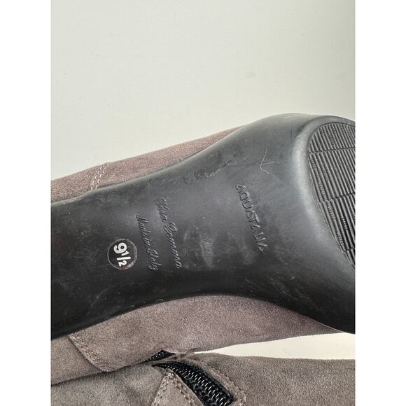 AQUATALIA Womens Gray Pointed Toe Side Zip Leather Knee High Boots Size 9.5 - Picture 8 of 8